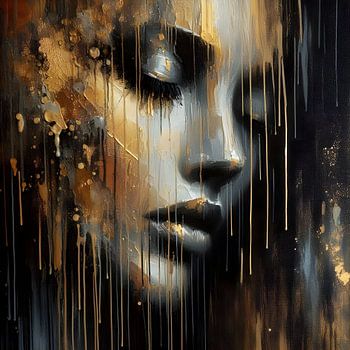 Porträt Frau Schwarzgold