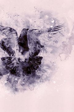 Die Taube | Aquarell mit schwarzer Tinte von MadameRuiz