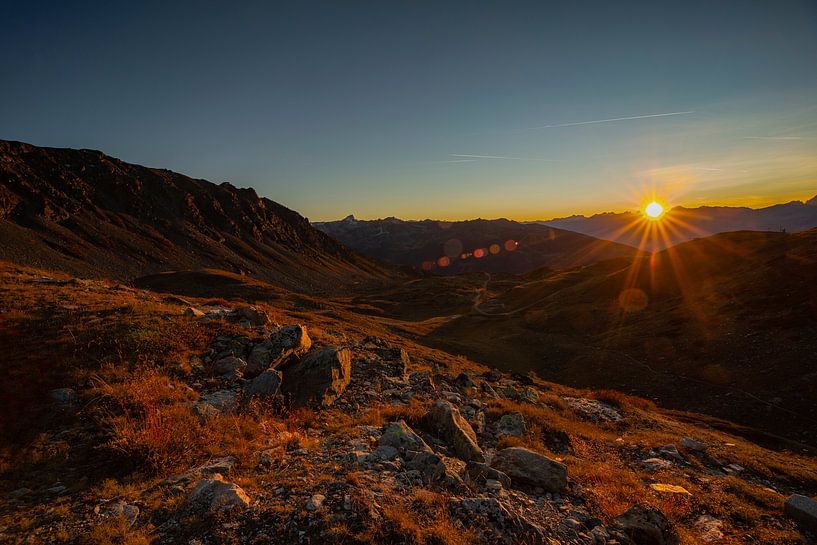 Landschaftliche Walliser Alpen bei Chandolin beim Sonnenuntergang von Martin Steiner