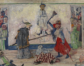 James Ensor, Skeletons Fighting over a Hanged Man, 1891