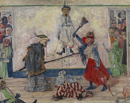 James Ensor, Skeletten vechten om een gehangene, 1891