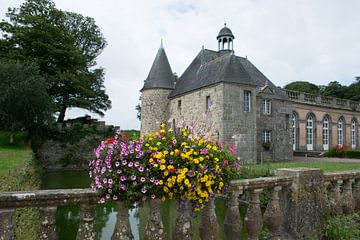 Prachtige bloemen bij een Frans chateau