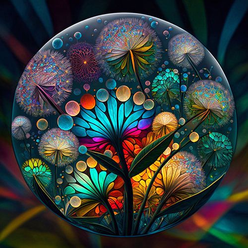 Ronde vormen, glas in lood techniek 5