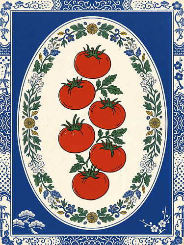 Jardin de tomates vintage