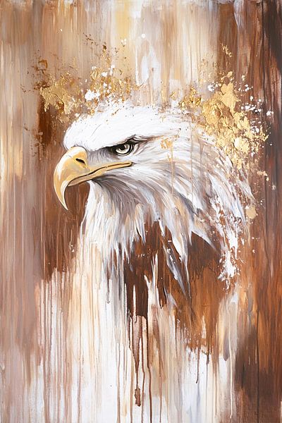 Aigle dynamique avec coups de pinceau par Imperial Art House