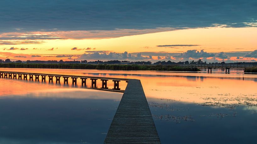 Zonsondergang 't Roegwold Knuppelpad van Marga Vroom
