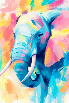 Eléphant coloré - Portrait créatif sur Poster Art Shop