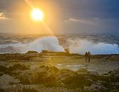 Ondergaande zon aan de kust van Malta van Sander Hekkema thumbnail