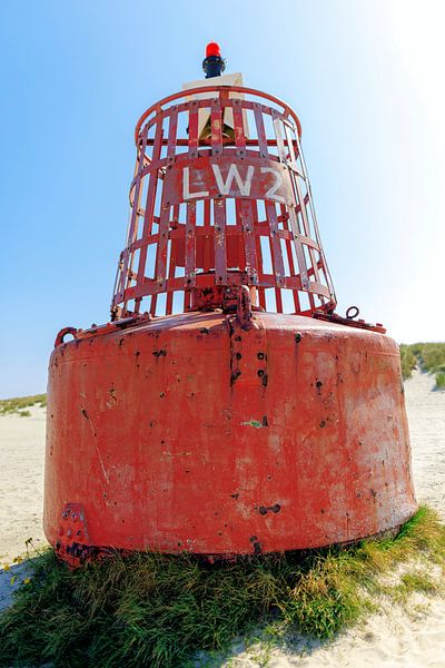 Oude zeeboei bij Terschelling West aan Zee van Dan Photo Shaman