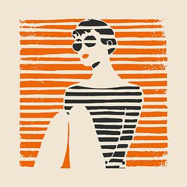 Sitting still in sunlight lines by Color Square