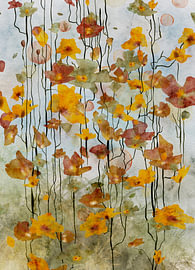 Kleurrijke bloemen in herfstsferen
