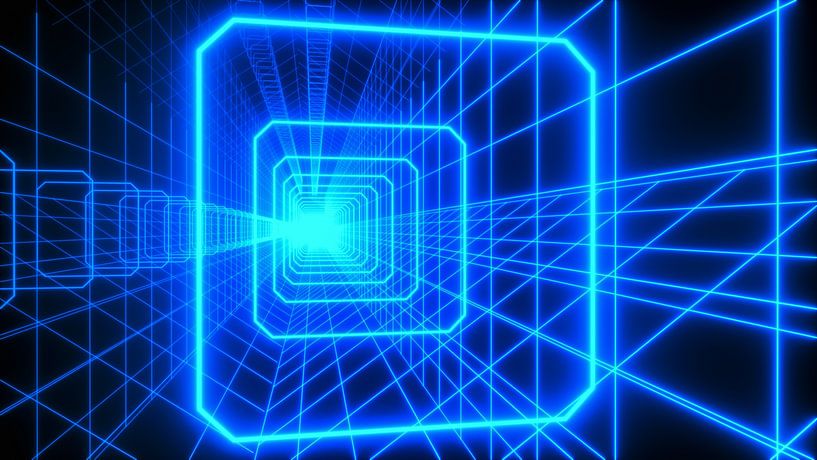 een neonkleurige technische achtergrond (3d rendering) van Rainer Zapka