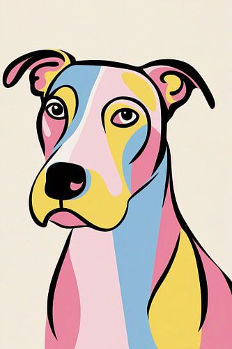 Kleurrijk hond portret in pop-art