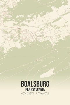 Vintage landkaart van Boalsburg (Pennsylvania), USA. van MijnStadsPoster