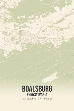 Carte ancienne de Boalsburg (Pennsylvanie), USA. sur Rezona