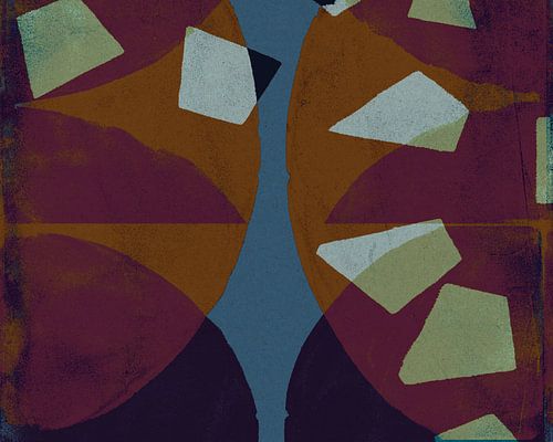 Abstracte vormen in retro gedempte kleuren nr. 2