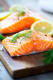 Verse zalm met citroen en dille - heerlijk van Poster Art Shop
