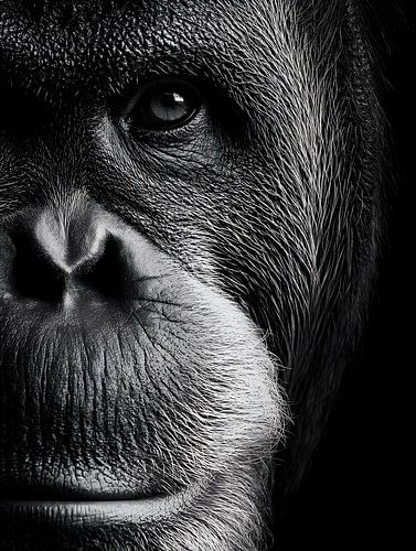 Gorilla - Diepe rust en stille kracht in zwart-wit
