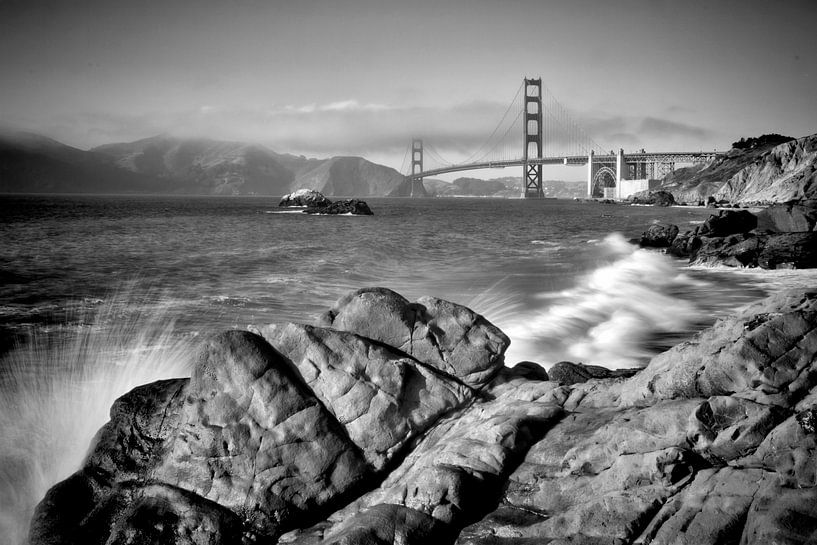 SAN FRANCISCO Baker Beach | Monochrome van Melanie Viola