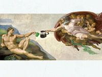 Kaffeepause während der Erschaffung von Adam - Michelangelo