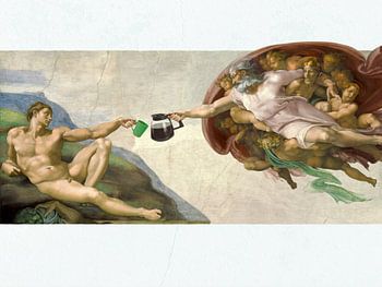 Coffee break during Creation of Adam - Michelangelo
