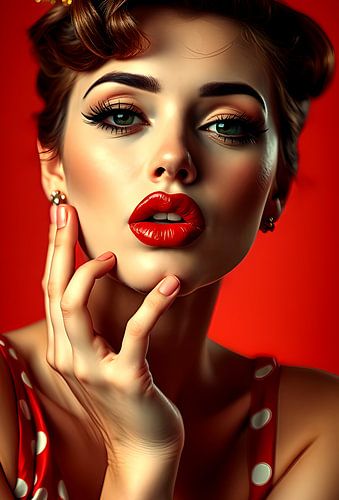 Pin up girl vijftiger jaren