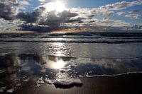 Sonne und Regen am Strand bei Westerland auf Sylt