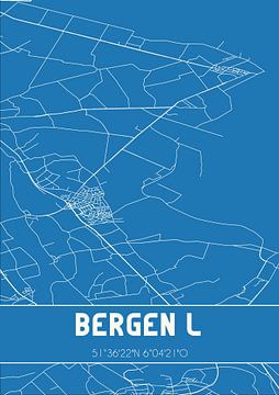 Blaupause | Karte | Bergen L (Limburg) von Rezona