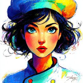 Colorful Chef in Action by OMG Art