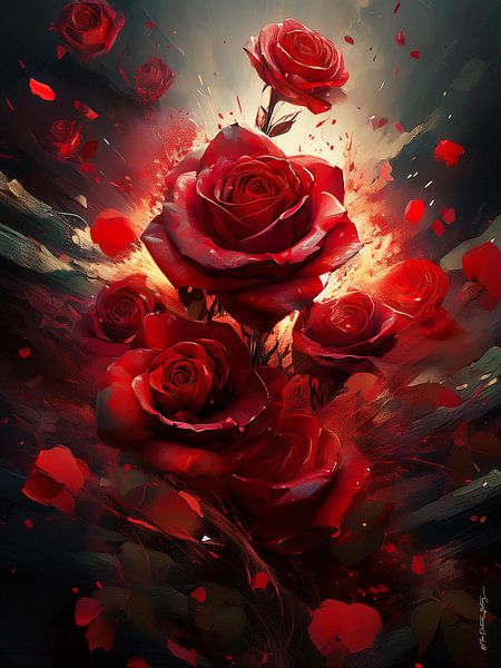 Exploding roses by Ted Decker