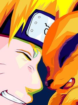 Geweldige anime Naruto Kurama in illustratie van miru arts