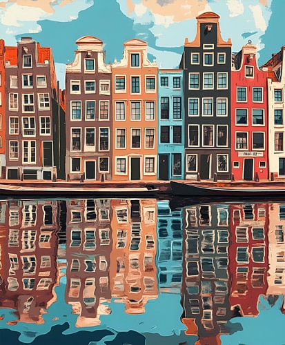 Maisons sur les canaux d'Amsterdam