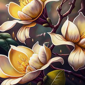 Magnolia's - Bloeiend in de lente van Max Steinwald