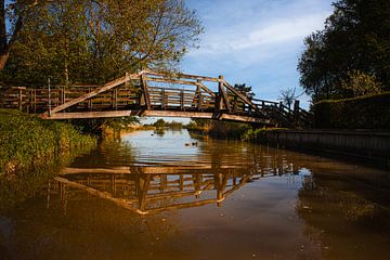 Holzbrücke | Fluss | Landschaft | Ostfriesland | Siel von Dieter Ludorf