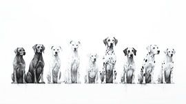 Dog group portrait semi-abstract