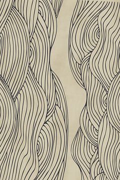 Moderne abstracte kunst. Organische minimalistische lijnen nr. 3 van Dina Dankers