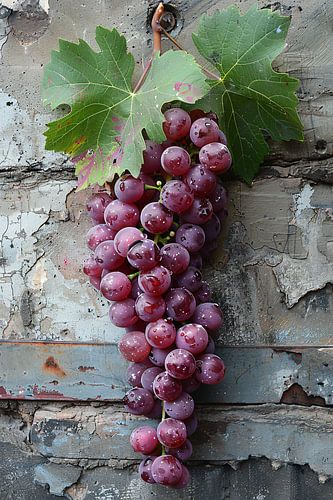 Rijpe Druiven met Blad in Herfstlicht