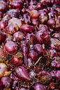Rode uien worden verkocht op de markt in Marokko | reisfotografie en foodfotografie van Studio Rood thumbnail