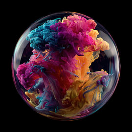 Ink and water in a glass ball by TheXclusive Art
