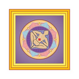 De yantra van de traditionele Indiase astrologie Jyotish. Vastu Purusha symbool van Paul Evdokimov