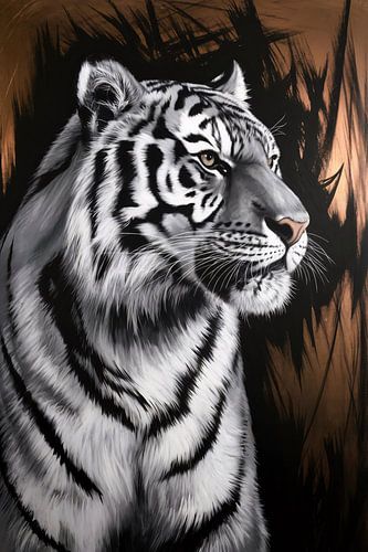Portrait réaliste d'un tigre blanc