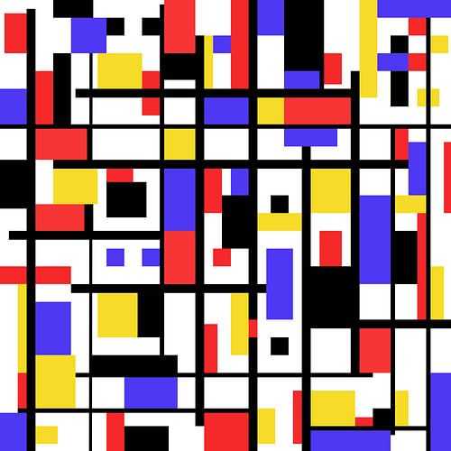 Piet Mondriaan stijl abstract en non-figuratief