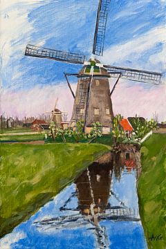 Moulin de Maasland sur Antonie van Gelder Beeldend kunstenaar