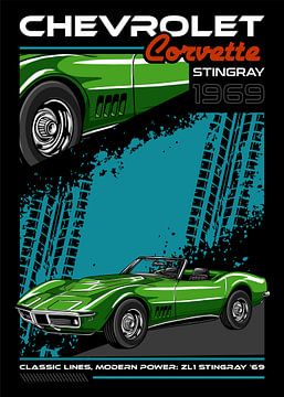 Chevrolet Corvette Stingray ZL1 1969 Car by Adam Khabibi