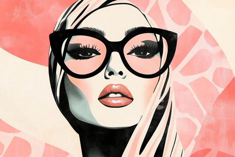 Moderne Eleganz in Pink und Schwarz von Poster Art Shop