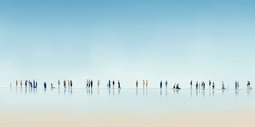 Menschen am Strand-01-21 von Manfred Rautenberg