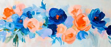 Kleurrijk bloemenschilderij in pastelstijl