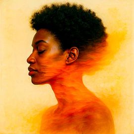 Faces of light: Flames of memory by Klaus Tesching - Art-AI