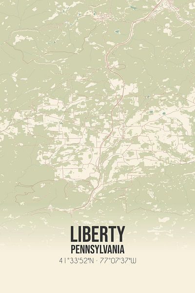 Vintage map of Liberty (Pennsylvania), USA. by Prints of Place