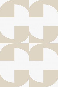 Moderne abstracte minimalistische geometrische vormen in beige en wit 2 van Dina Dankers